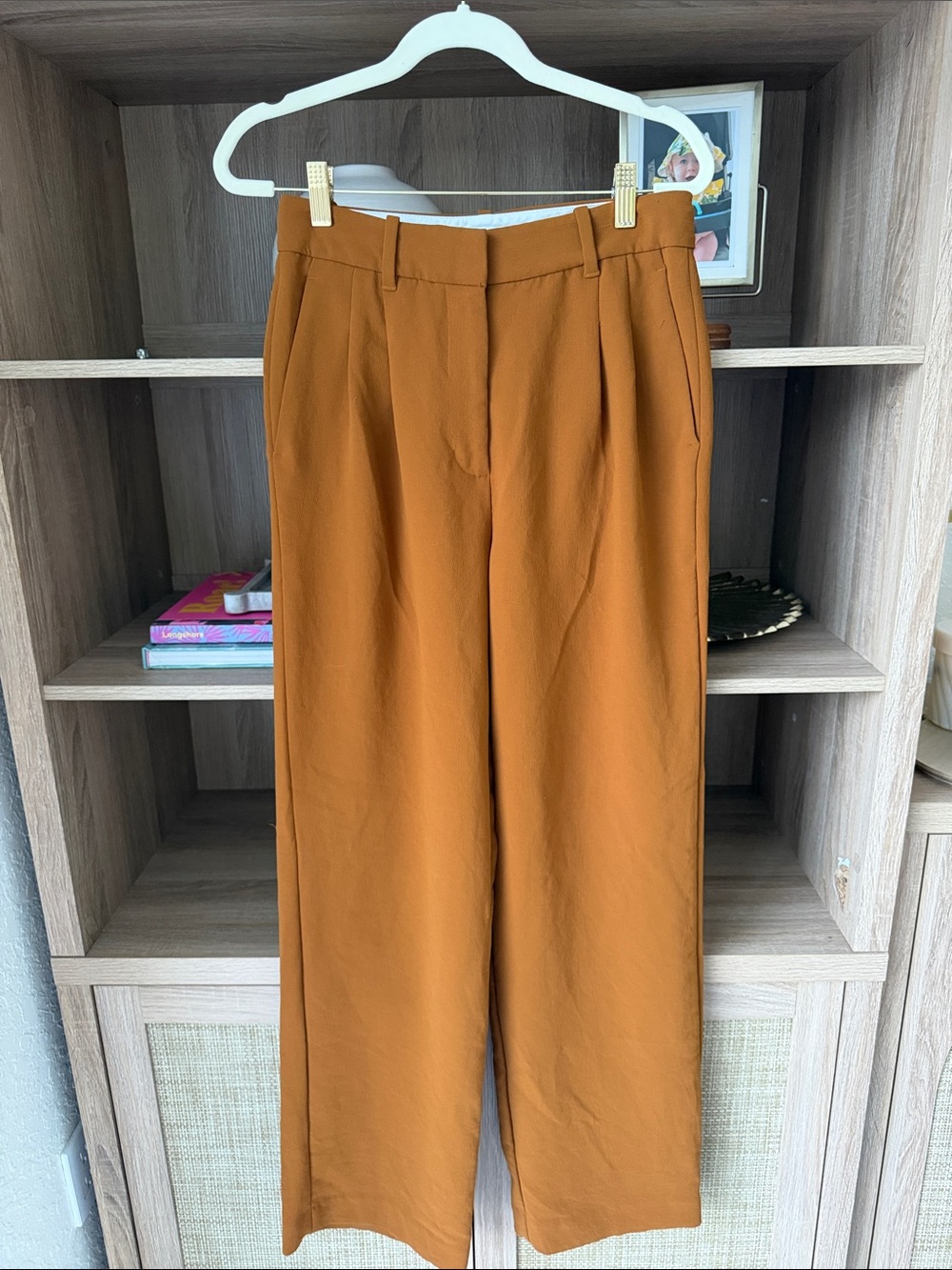 Wilfred by Aritzia Caramel Brown Wide-Leg Trousers Size 4